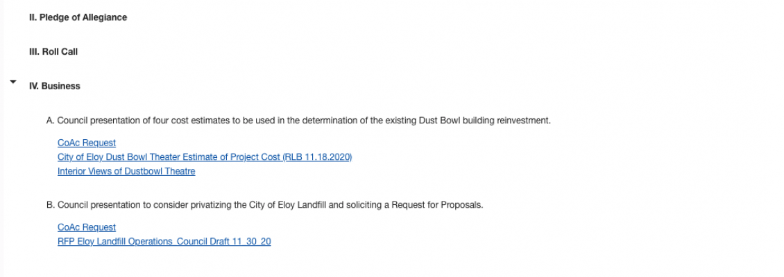 Council presentation of four cost estimates to be used in the determination of the existing Dust Bowl building reinvestment
